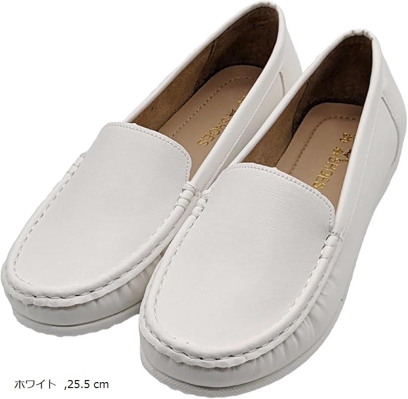 楽天市場】レディース モカシンシューズ 白 スリッポンシューズ
