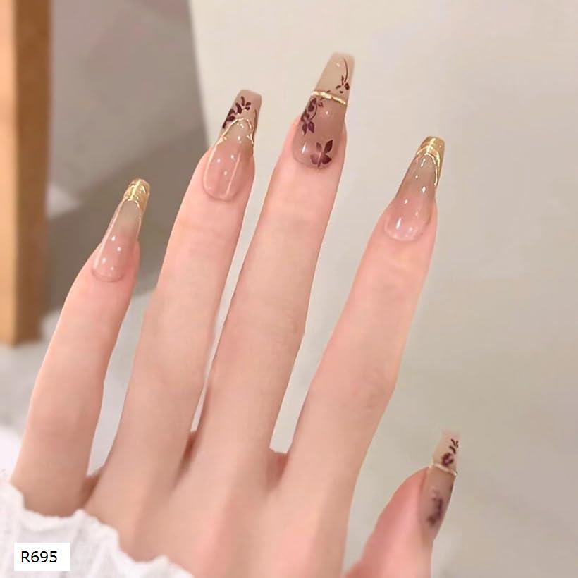 楽天市場】ネイルチップ ロング 24枚 付け爪 可愛い R695 (ピンク