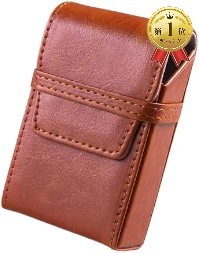 【楽天ランキング1位入賞】シガレットケース タバコ入れ PUレザー オレンジ (オレンジ)画像