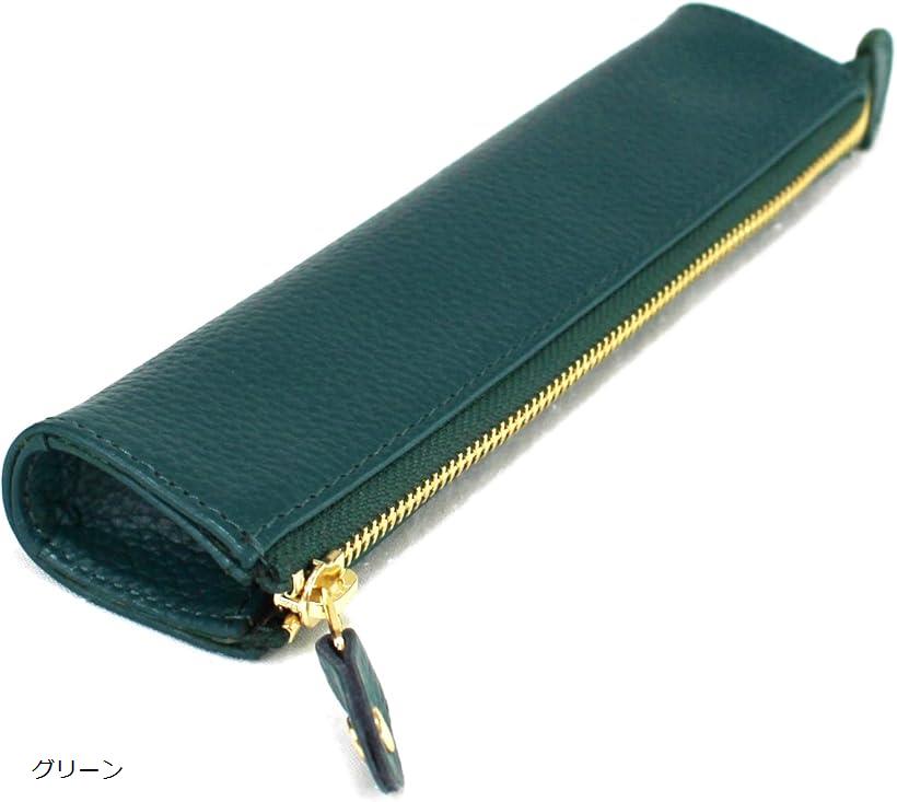 【大幅値下げ】JG 女子学院　グリーンレザー筆箱 ジッパー付き 楽天市場】姫路産 オイルレザー 大人のための ペンケース しっとり重厚