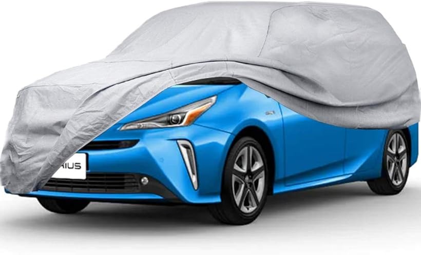 互換品車カバー ボディーカバー ハッチバック 自動車 SUV 裏起毛 4層構造 防水防塵防輻射紫外線 シルバー 440x185x152CM (シルバー, 440x185x152CM)