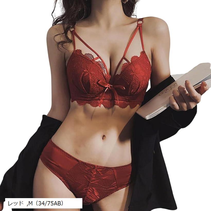 新品　下着セット　ノンワイヤー　可愛い　人気　盛れる　谷間メイク　セクシー 楽天市場】谷間メイク ブラ＆ショーツ 2点セット ブラック モカ