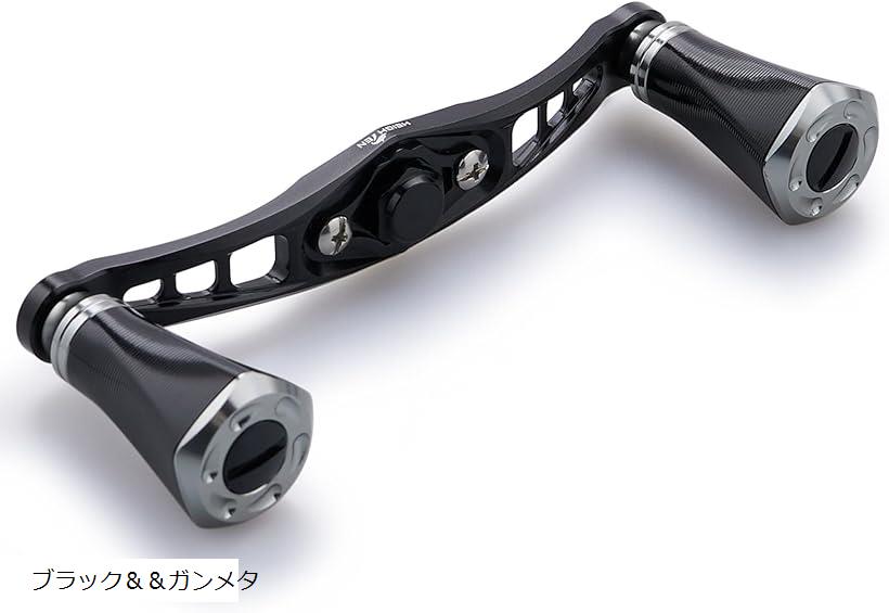 92mm リール ハンドル 20mmノブ搭載 シマノ SHIMANO ダイワ DAIWA アブ Abu 通用 ベイトリール Tornado Series 689(ブラック＆＆ガンメタ)