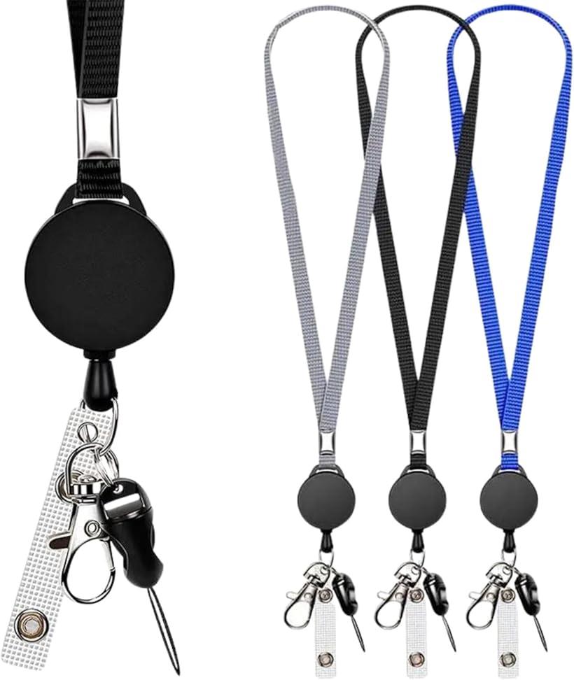 楽天市場】ネックストラップ 3色セット リールストラップ 伸縮リール