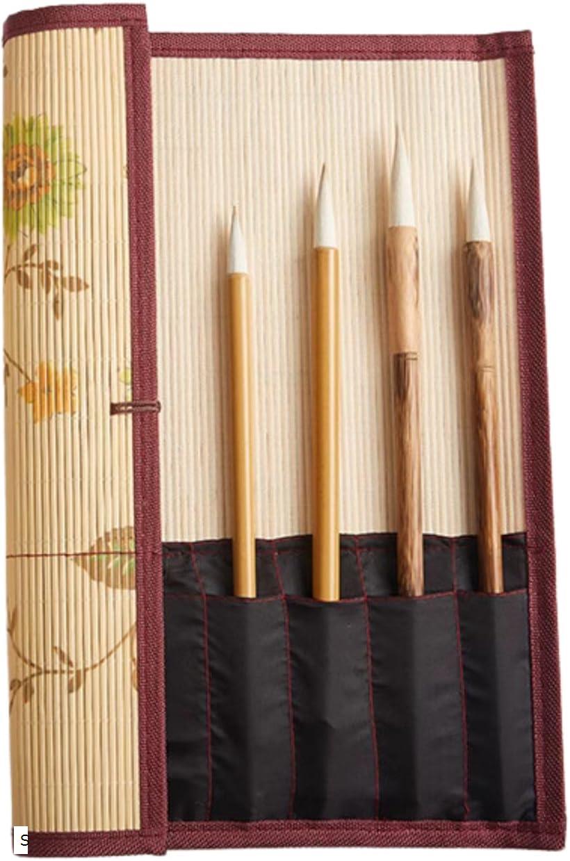 楽天市場】筆巻き 書道 筆入れ 筆ケース 竹製 花柄 ポケット付き 収納