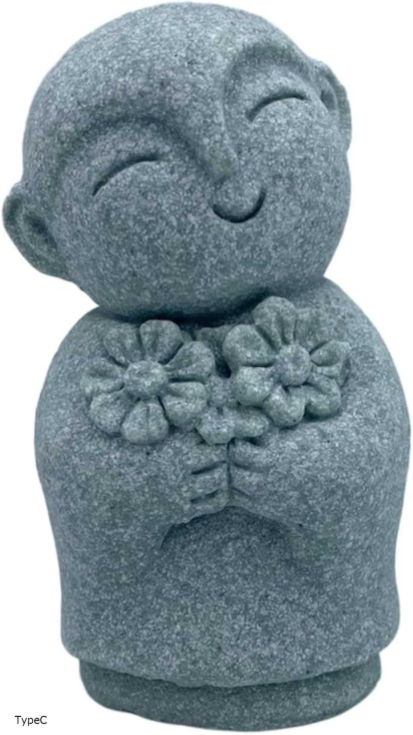 お地蔵さん （総高15cm、幅12cm、奥行12cm） clowin お地蔵さん 置物 小さい 庭 ミニ お地蔵様 石 おじぞう