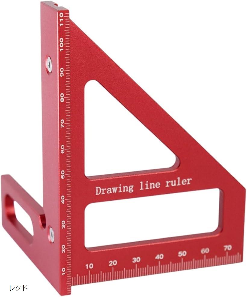 楽天市場】直角定規 90度 45度 多機能 アルミ製 木工用 DIY 製図 木工定規 大工 三角 L字 直線 スケール カット 工具 ブルー :  エムラインストア