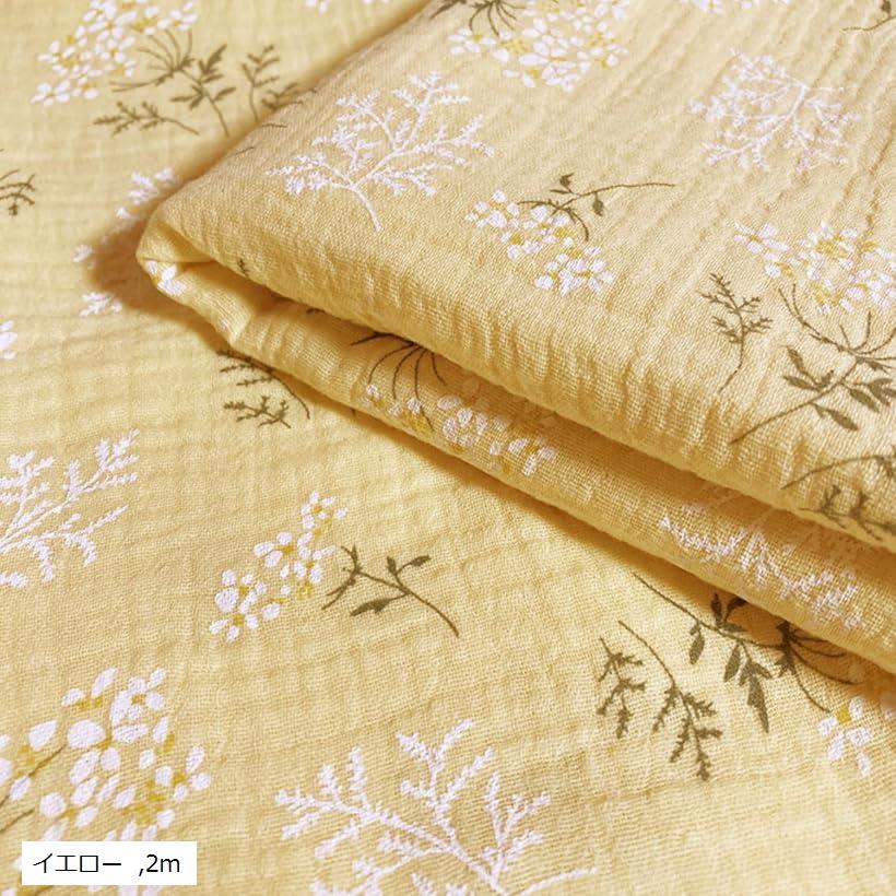 楽天市場】花柄 コットン ダブルガーゼ 生地 選べる7色 綿100％ 幅約