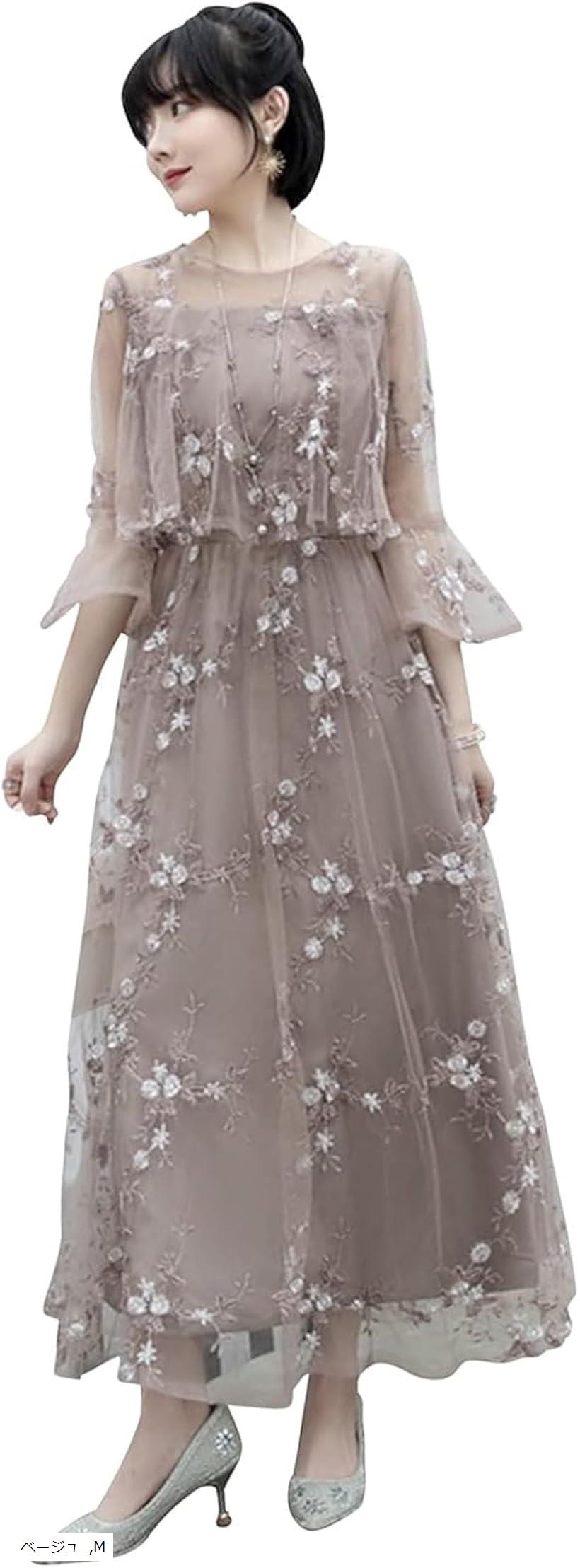 楽天市場】結婚式 ドレス ロング 個性的 Aライン レース 刺繍