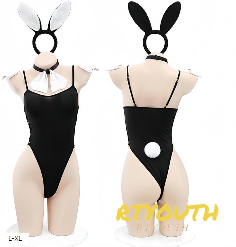 バニーガール 白 大きいサイズ XL ボンデージ 胸開き 女装 衣装 コスプレ 61Q1d-owJnL._UY350_.jpg