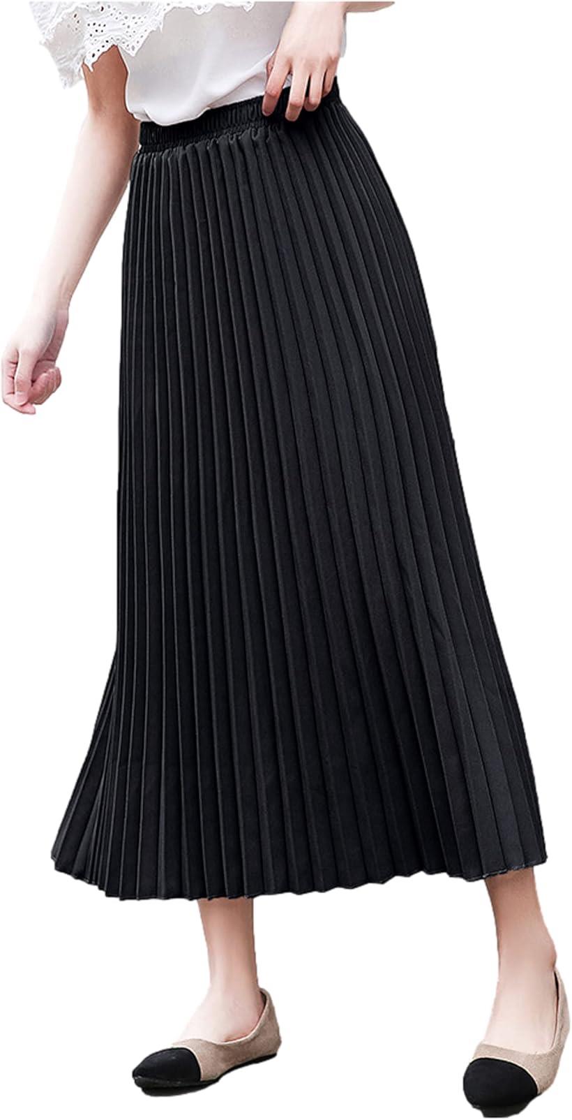 楽天市場】プリーツ スカート aライン レディース ウエスト ゴム