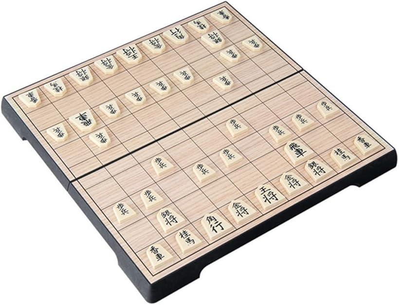 木製将棋駒と折り畳み将棋盤 折将棋盤6号木製駒セットA