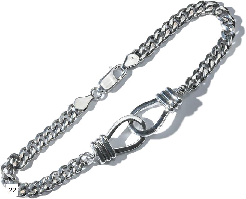 アンクレット シルバー 925 手錠 キヘイ チェーン 足用 ブレスレット 22cm (シルバー)｜ホリック