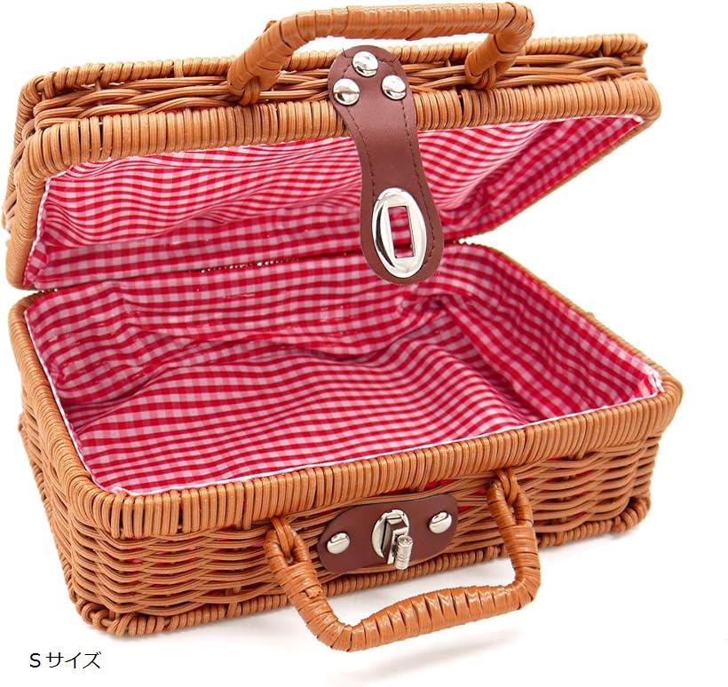 ピクニック 収納バスケット かご 籠 蓋付き ランチバスケット トランク