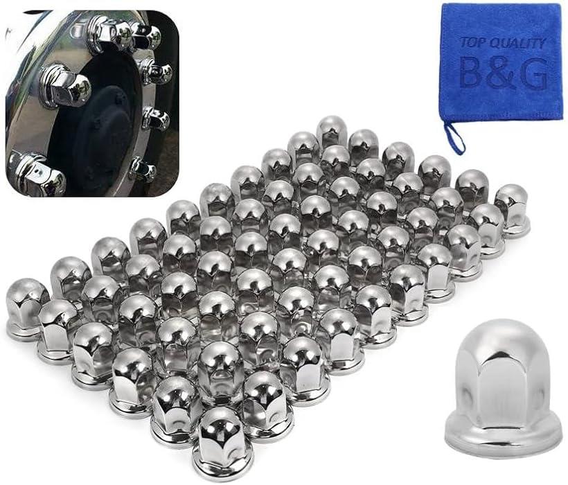 楽天市場】64個 ナットキャップ 33mm ISO ロング クロームメッキ