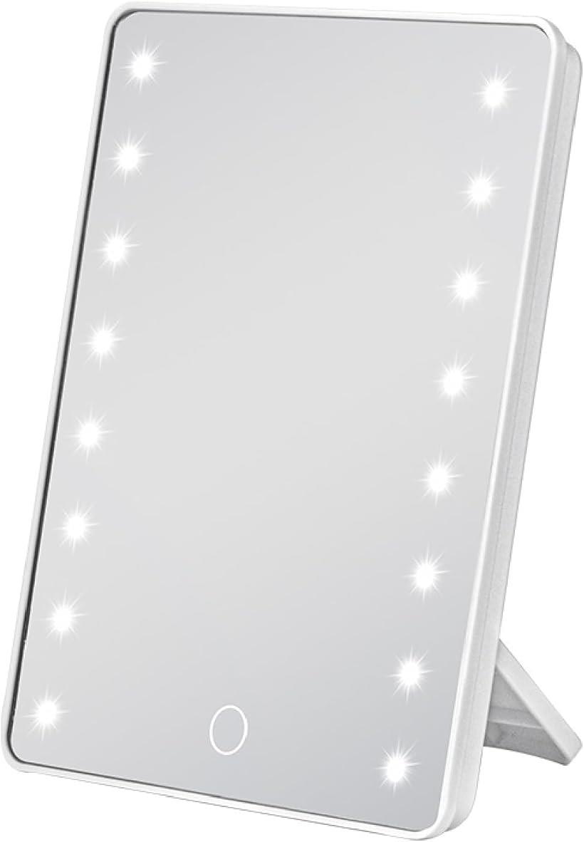 楽天市場】化粧鏡 化粧ミラー 16個LEDライト付き 無段階調光 卓上 電池