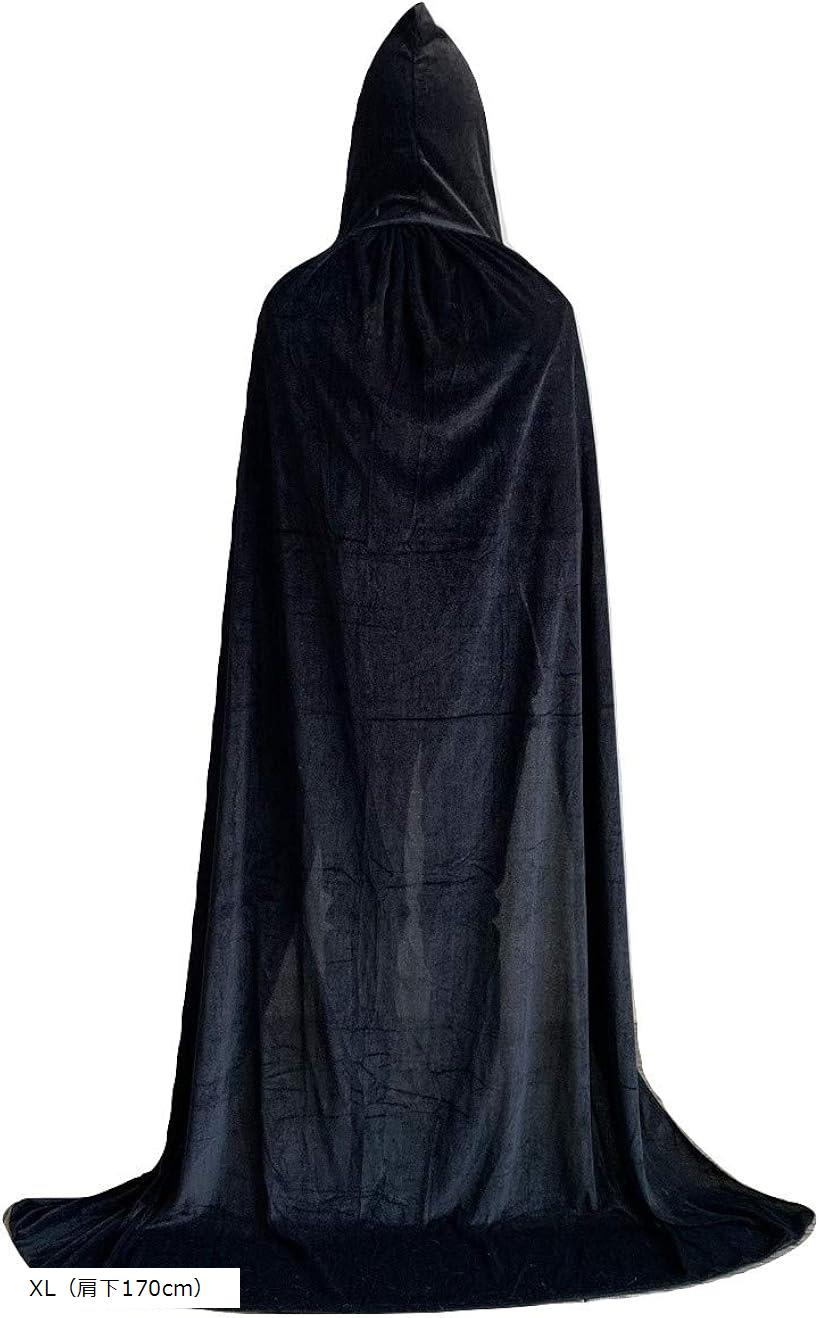 楽天市場】マント 黒 フード付き ブラック ローブ コスプレ