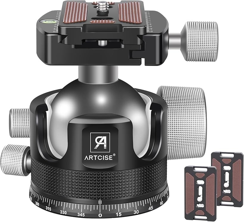 互換品 アルカスイス互換 44mm 低重心 ボール雲台 CNC加工 アルミ 360度回転 パノラマ ボールヘッド クイックシュー 自由雲台 一眼レフ DSLR ビデオカメラ用 最大耐荷重 30キロ 9,936円