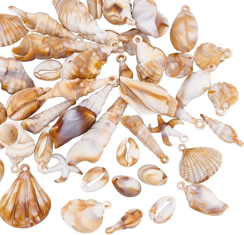 楽天市場】405個 貝殻セット 巻貝 カラー貝 3種 ビーズ ナチュラル
