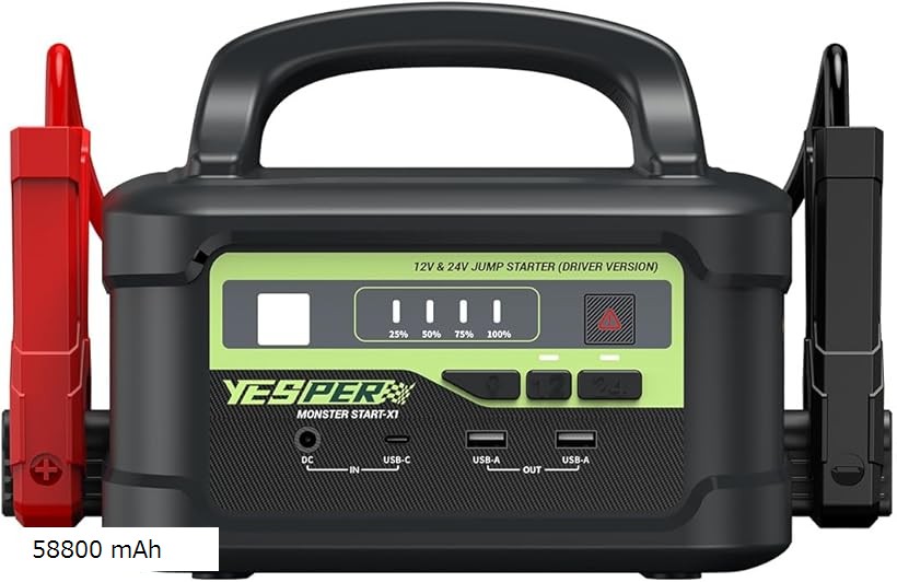 12V 24V ガソリン車 ディーゼル車 42000mAh 最大電流1500A 12V 24V ガソリン車 ディーゼル車 42000mAh 最大電流1500A Amazon