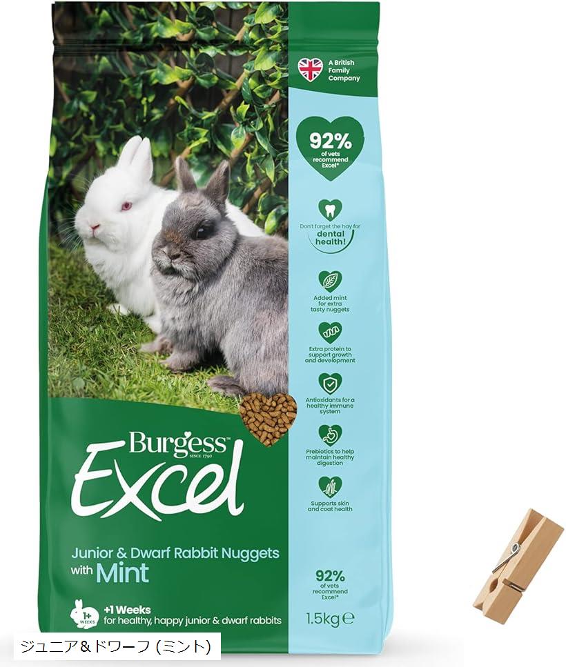楽天市場】Burgess ジュニア＆ドワーフ 【小粒ミント味｜小うさぎと