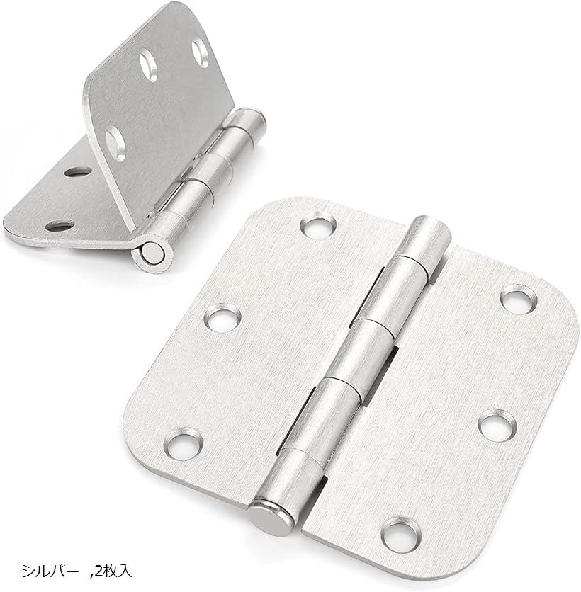 【楽天市場】同舟 蝶番 ヒンジ 金具 ステンレス ドア蝶番 厚手 大型 hinge 丁番 角丸 88.9x88.9x2.2mm ネジ付き ...