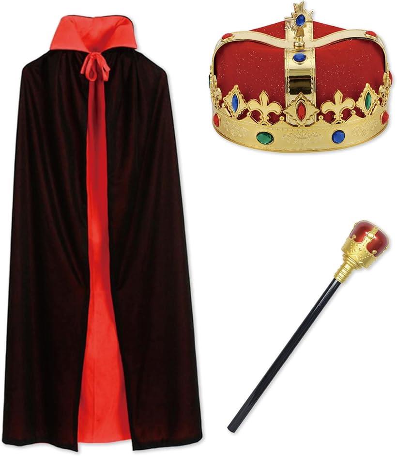 楽天市場】王様 コスプレ マント 王冠 杖 3点セット 王冠マントセット