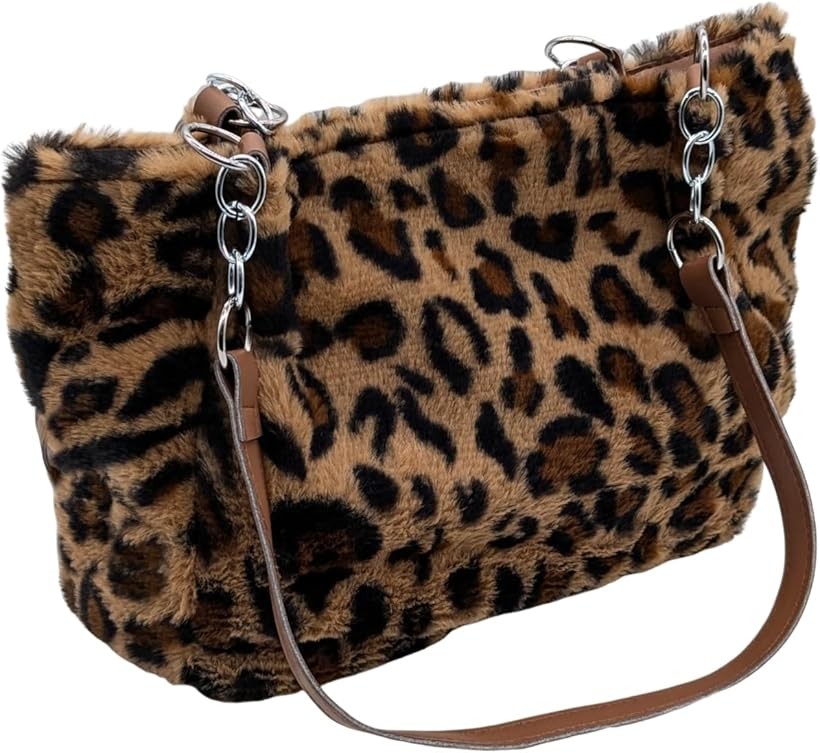 楽天市場】トートバッグ レディース ヒョウ柄 ファー レオパード