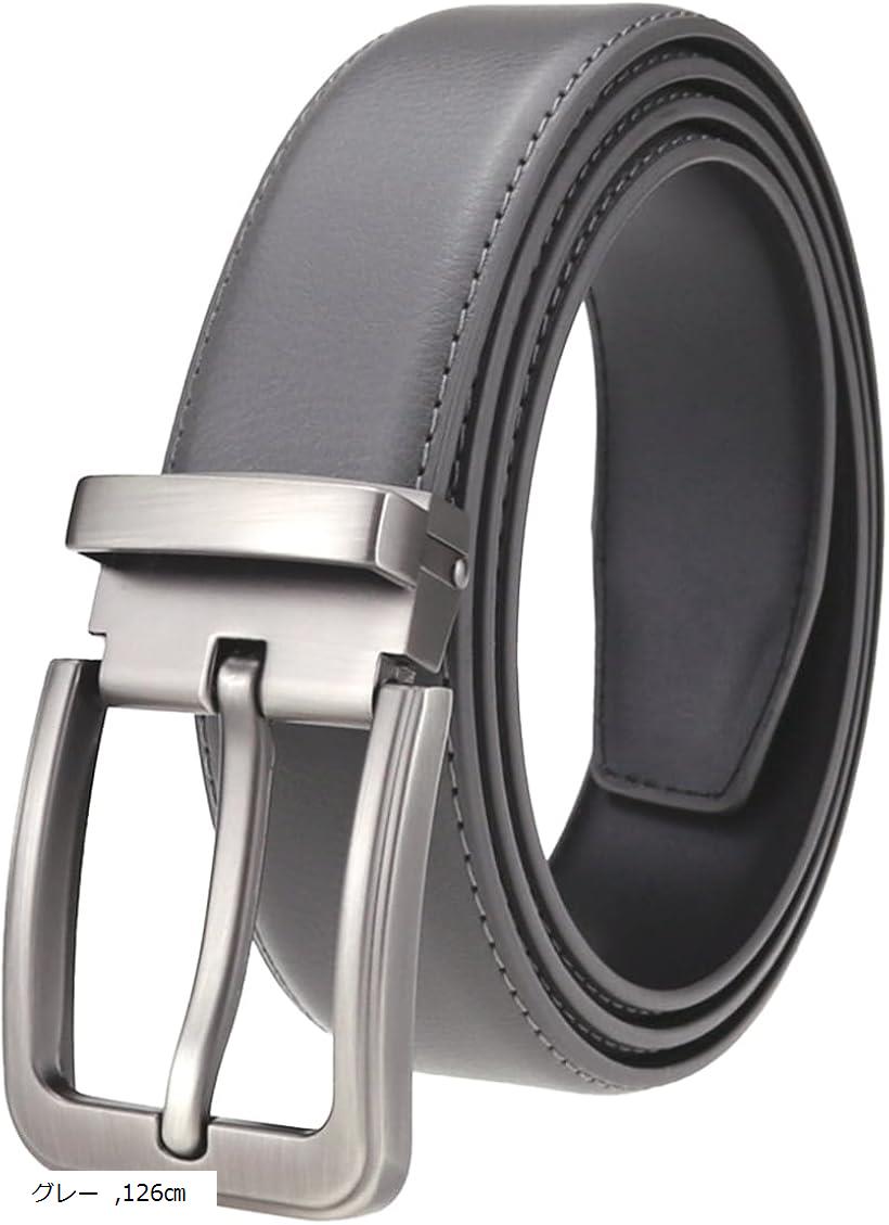 楽天市場】1ピン本革メンズベルト グレー 126cm (グレー, 126cm