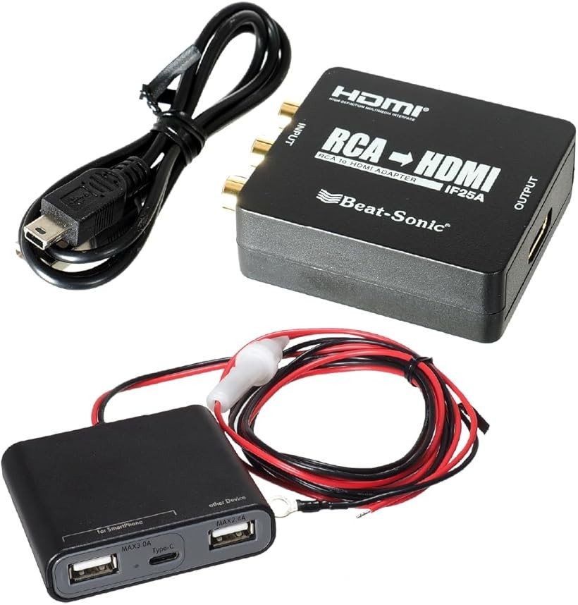 RCA to HDMIコンバーター IF25A (ブラック, 外形寸法:68x20x54(WxHxL)mm)