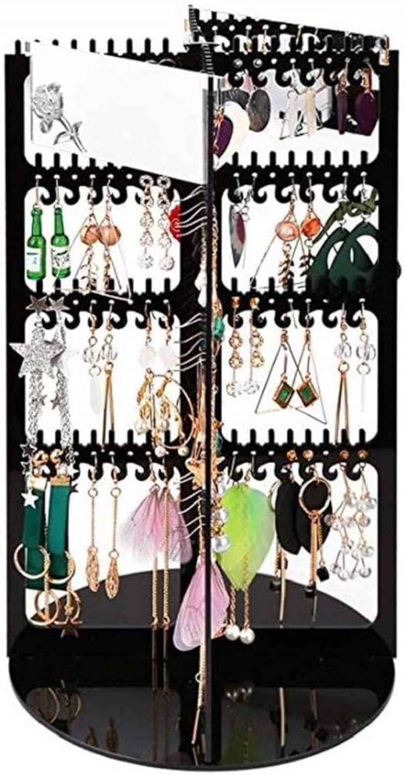 Anberotta ピアス イヤリング スタンド ネックレス 収納 アクリル製 アクセサリー ジュエリー ディスプレイ コレクション AT4 Anberotta ピアス イヤリング スタンド ネックレス 収納 360度回転