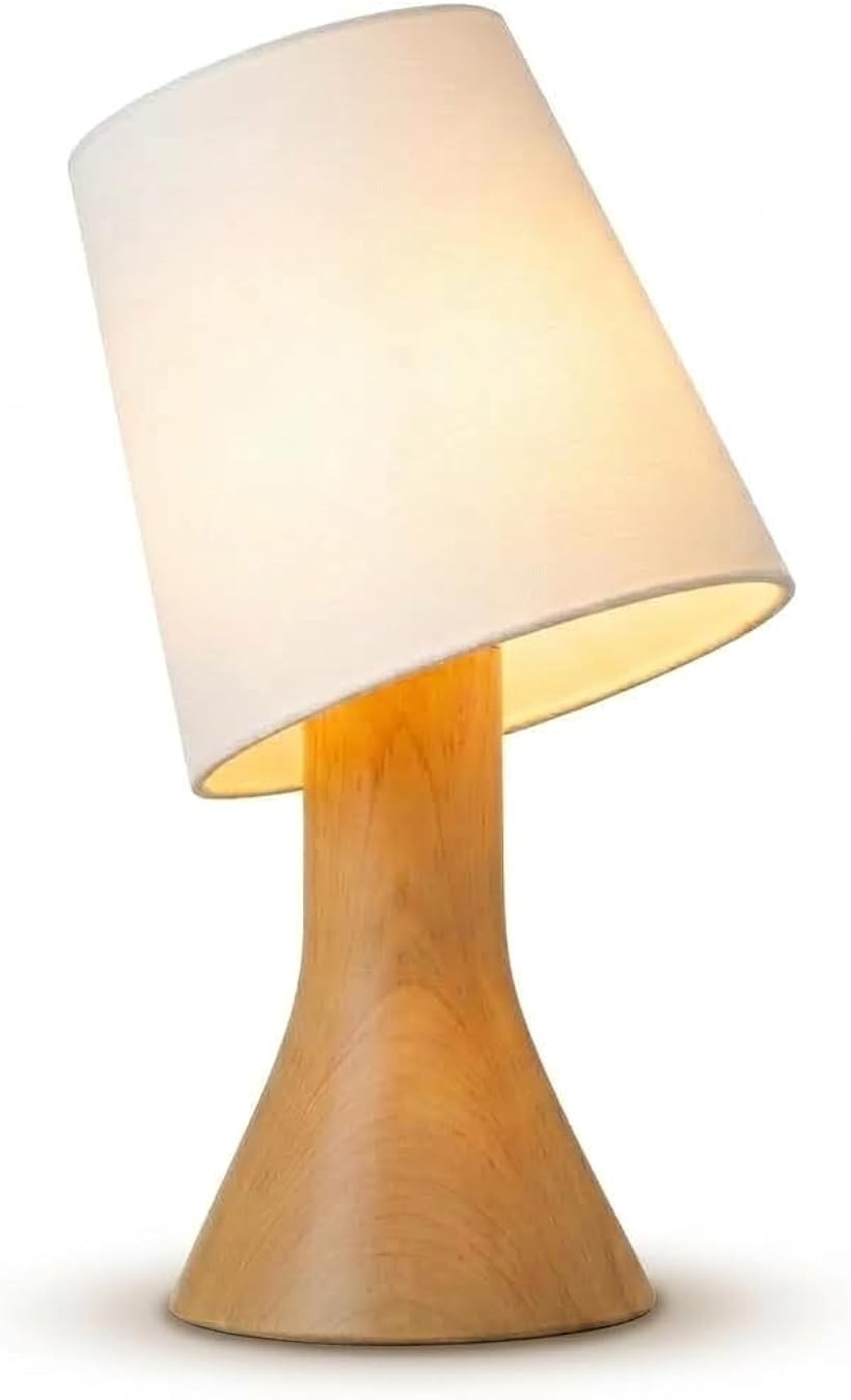 テーブルランプ 間接照明 ドイツ産 ブナ 天然木 木製 調光 LED対応 USB給電式 (木目, 高さ 26cm)