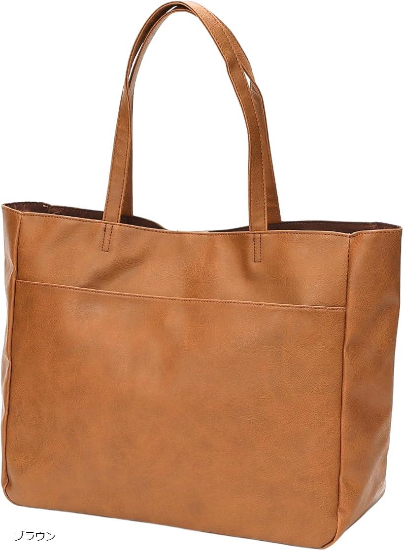 ブラウン 合成皮革 トートバッグ andme（アンドミー） トートバッグ 合成皮革A4トートバッグ レディース