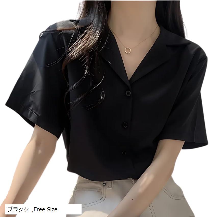 [AYBTOL]レディース ブラウス 半袖 シャツ 襟付 春 夏 大きいサイズ ゆったり 韓国ファッション トップス シンプル オシャレ 透けない 爽やか 通勤 普段着 stotw015_1.jpg