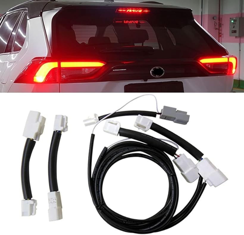 【ランキング1位入賞】互換品 RAV4 50系 ガソリン車専用 LED テールランプ ブレーキランプ ４灯化 全灯化 配線キット ハーネス 取り付け説明書付き