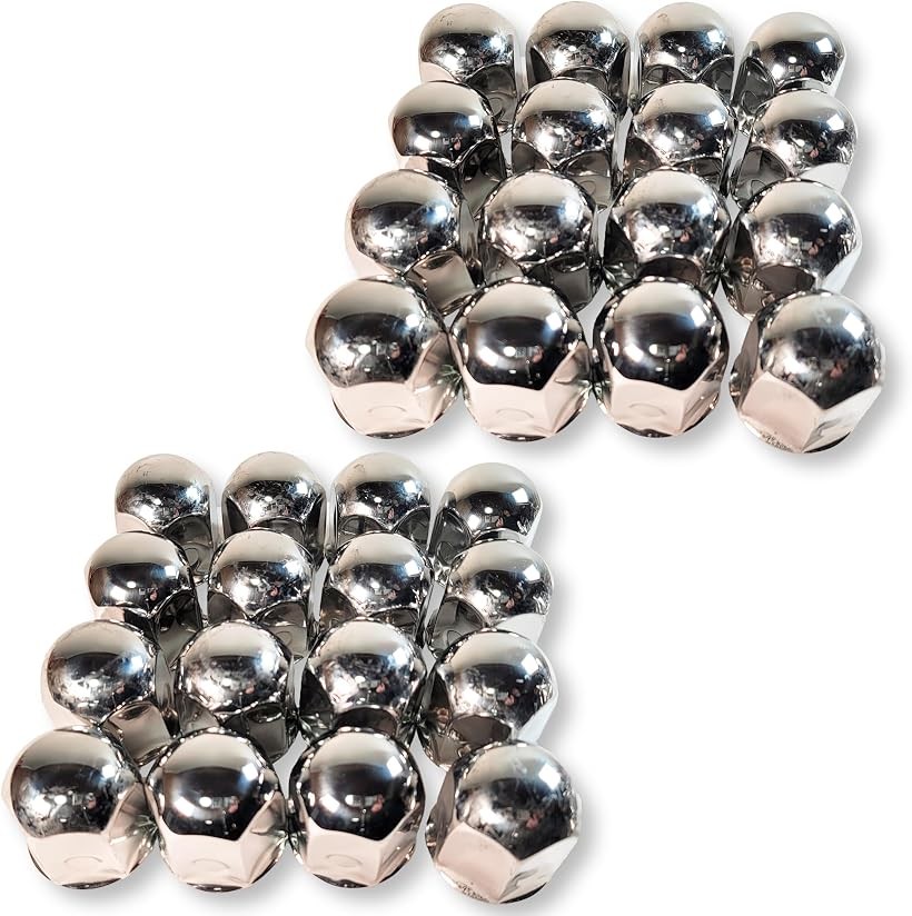 互換品 ナットキャップ ステンレス製 フラットボトム JIS41mm 高さ52mm カバー 鏡面仕上げ 6/8穴用 大型 トラック ダンプ デコトラ カスタム ドレスアップ 汎用品 (32個セット(+予備))