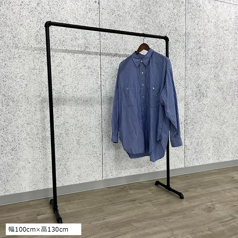 ハンガーラック 120 ガス管 アイアン パイプ 黒 鉄 収納 服 什器 店舗 無垢 アイアン スチール ハンガーラック Z type (完成品 おしゃれ