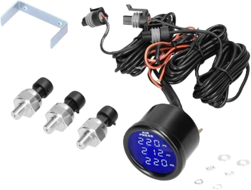 デジタルエアゲージ エアメーター 7色 5連 4輪 + タンク エアサス デジタルエアゲージ エアメーター 7色 5連 4輪 + タンク エアサス