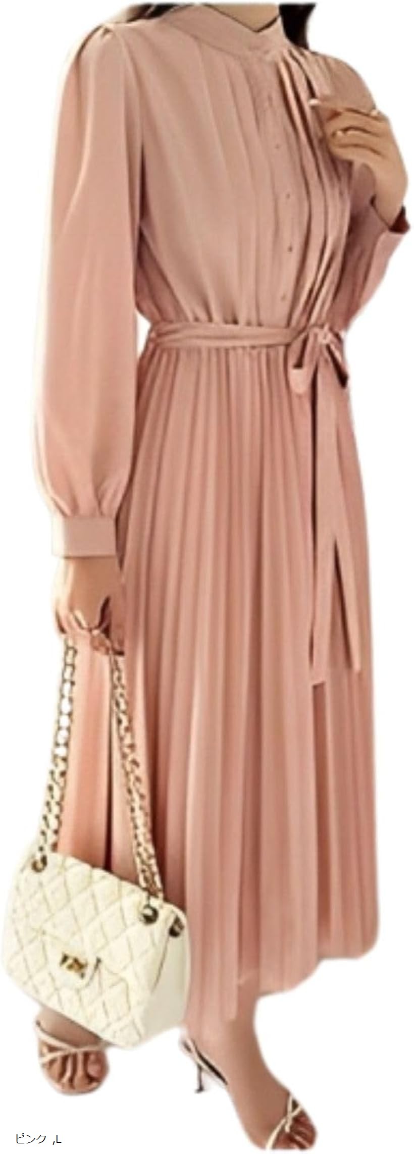 楽天市場】上品 プリーツ ロング ワンピース レディース 長袖 きれいめ