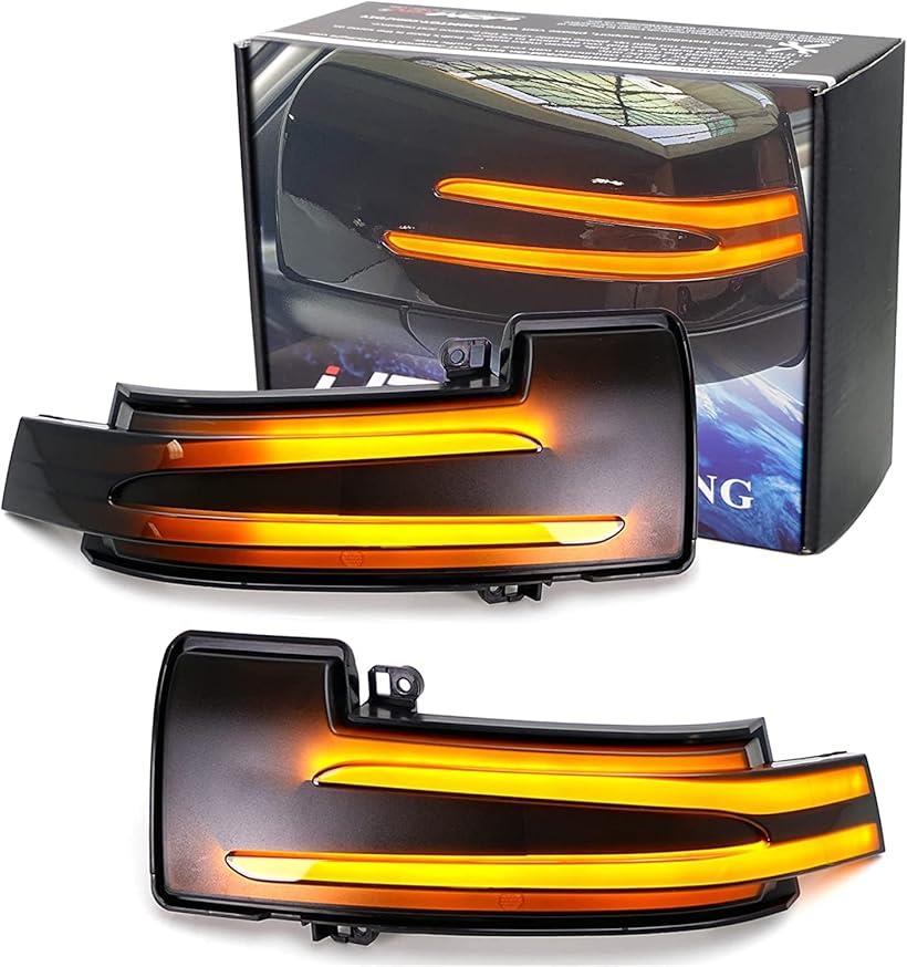 互換品・・ LED 流れる ドアミラー シーケンシャル/ノーマル点滅切替SW付 ダイナミック ウインカー GLE W166 X166 W463 R W251 スモークレンズ仕様 EU認証 (スモーク)