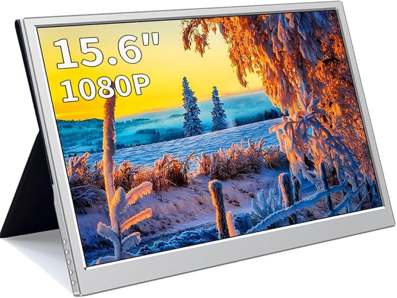 モバイルモニター 15.6インチ FHD 1080P モバイルディスプレイ IPS非光沢軽量パネル USB Type-C/Mini HDMI/Alt PD 保護ケース付 (HEI, 15.6インチ1080P タッチ)