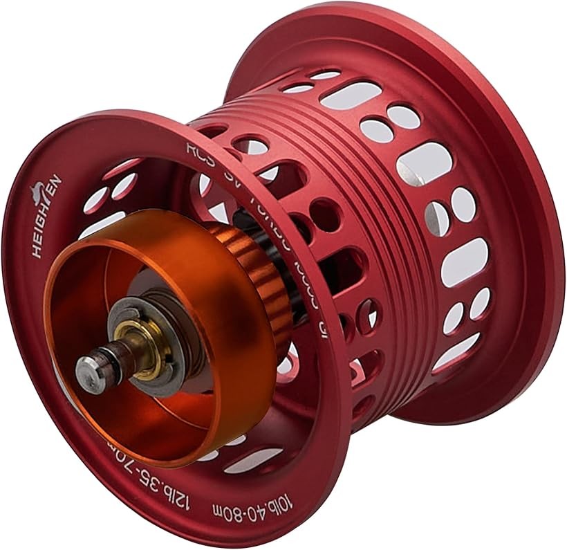リール スプール 2段階可動 ダイワ DAIWA ベイトリール 替えスプール ベアリング付き スティーズ/ジリオン/リョウガ/モアザン/シルバーウルフ (NMBステンレスベアリング内蔵 - レッド)