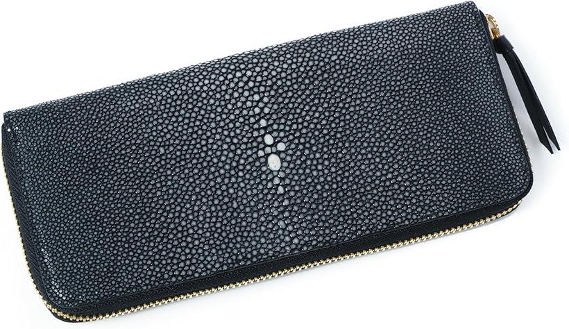 ＡＬＺUＮIスティングレイ革長財布ブラック ALZUNIスティングレイ革長財布ブラック