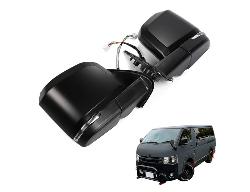 楽天市場】ハイエース200系 全型式対応 6型ルック ドアミラー クローム