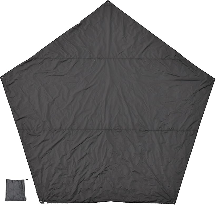 ５角形 グランドシート ペンタゴンタープ キャンプ (ブラック, 1辺290cm)