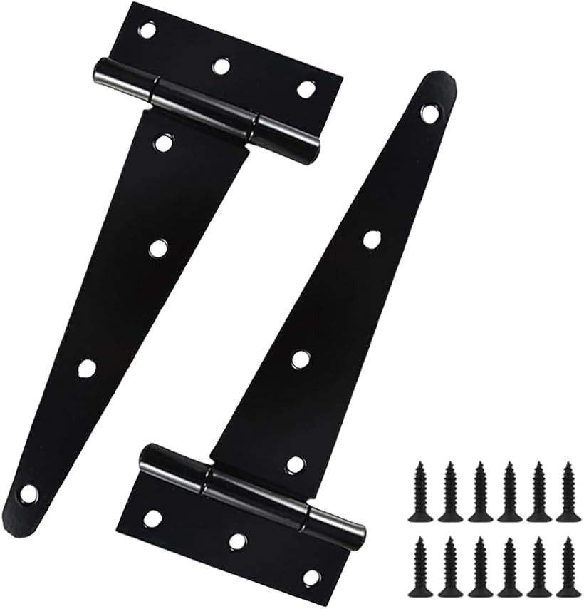 【楽天市場】ドアヒンジ 蝶番 金具 T字 扉 diy 黒 スチール アイアン アンティーク ネジ付き 2個セット (ブラック):ホリック