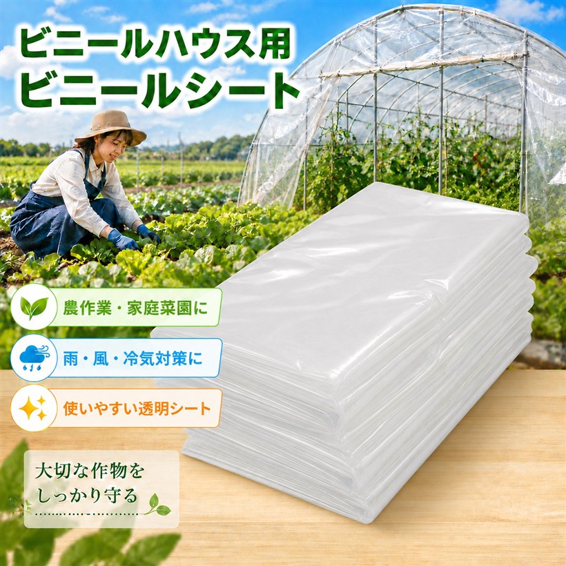 ビニールシート ビニールハウス 温室 農作業や屋外に使える 耐候性 透明 厚手 防水シート 養生 農業用 SN-409-HC (6mx15m)