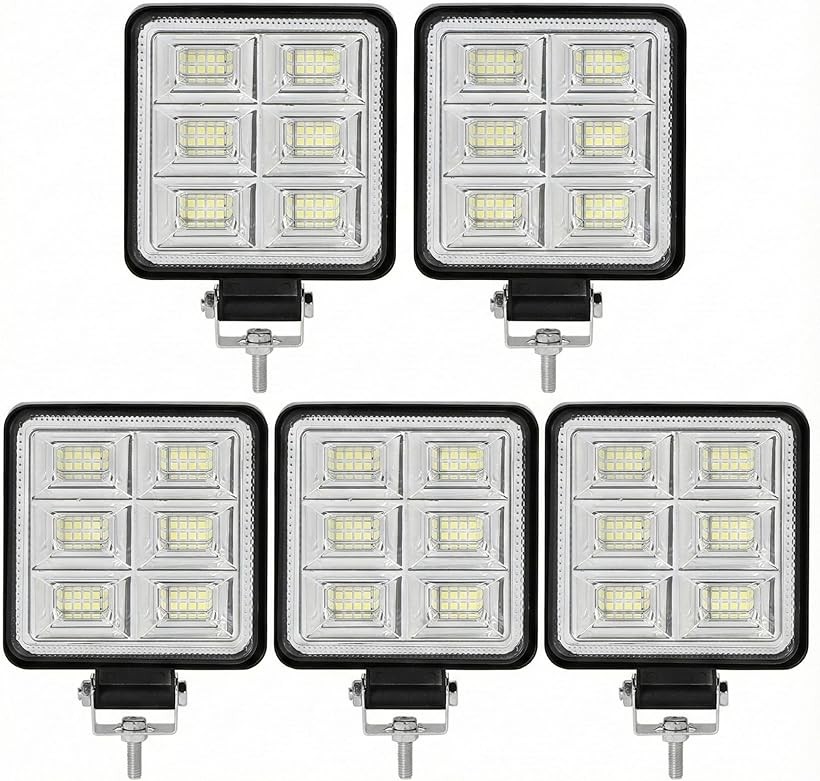 LEDワークライト 144W LED作業灯 12V 24V 6000k 汎用 広角 LED投光器 補助灯 船舶 トラック作業灯 角度調整 5個 WK18