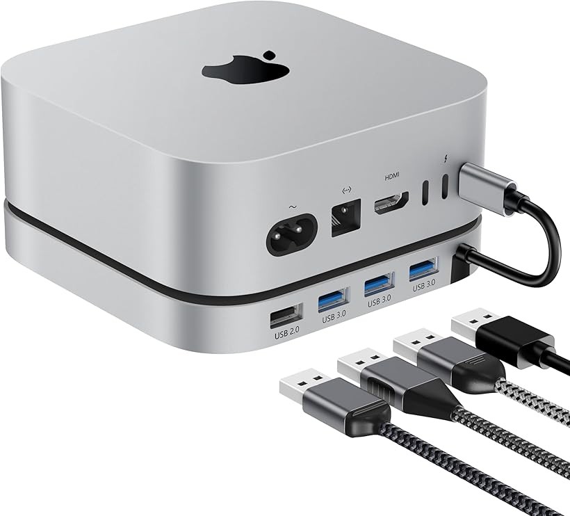 Mac Mini M4 ドッキングステーション USB-Cハブ 6-in-1 NVMe SSD対応 USB-A 最大10Gbpsポート Micro/SDカードスロット TFポート 2024年Mac