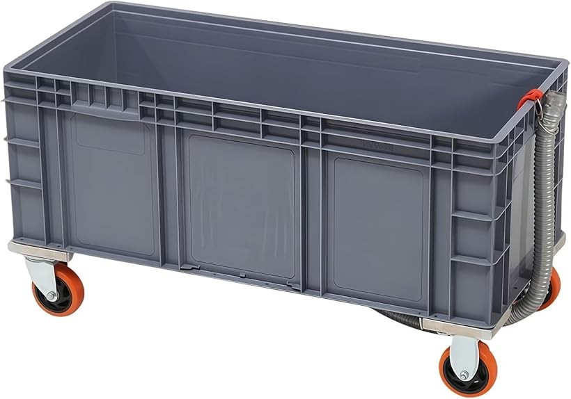 フロア モップ シンク ユーティリティ ガーデンシンク 洗濯槽 フリースタンディング 洗面器 プラスチック 大型 モップ洗い場 排水口付き 長方形クリーニングプール 業務用 車庫 庭 (キャスター付き, 120x40x23CM)
